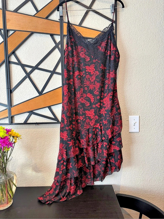 Ember Dresses & Skirts - Ember floral tiered maxi dress in Black & Red